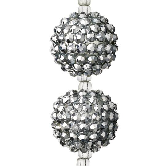 12 Pack: Silver Acrylic Faceted Round Beads, 20mm by Bead Landing&#x2122;